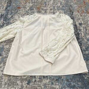 Lace Sleeve Cream Blouse